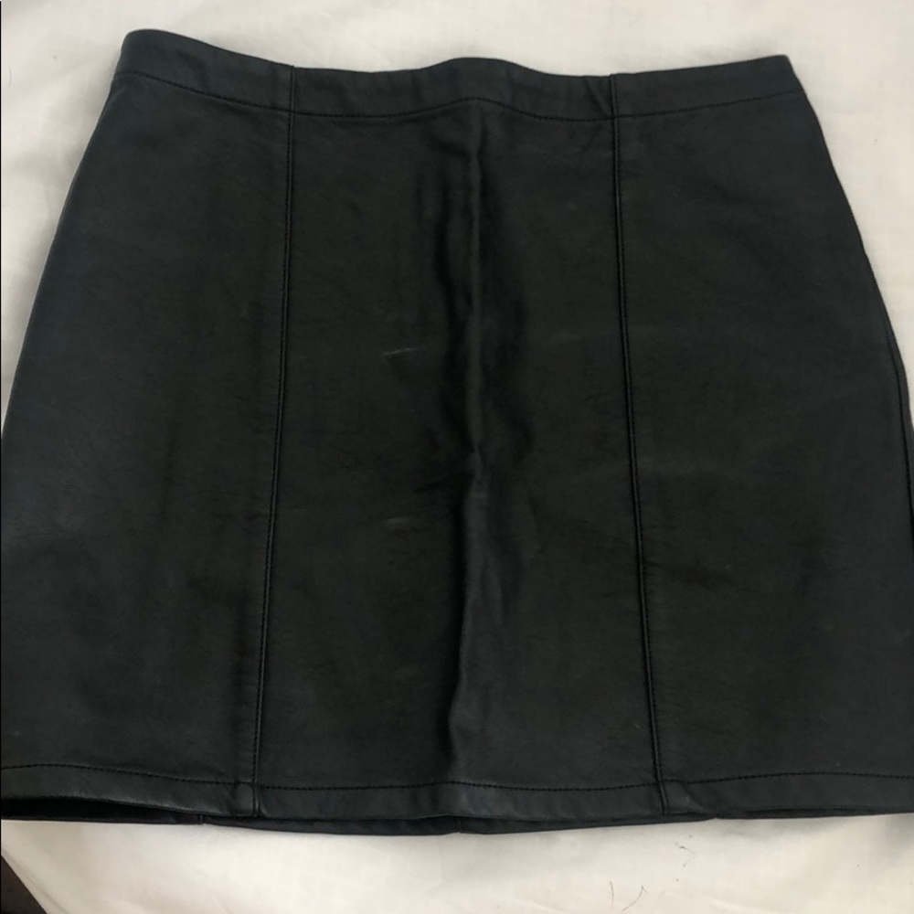black leather skirt